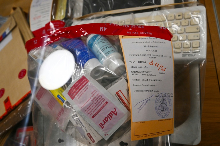 Des éléments de preuve dans le procès de Maylis Daubon sont présentés au tribunal, le 24 novembre 2025 à Mont-de-Marsan (Landes)