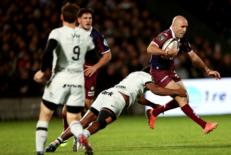 Le demi de mêlée de Bordeaux Maxime Lucu au cours du match de Top 14 contre Toulon le 21 décembre 2025 à Bordeaux