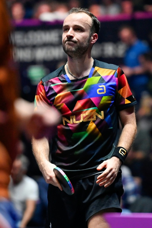 Simon Gauzy en quart de finale du tournoi de Montpellier, le 1er novembre 2025