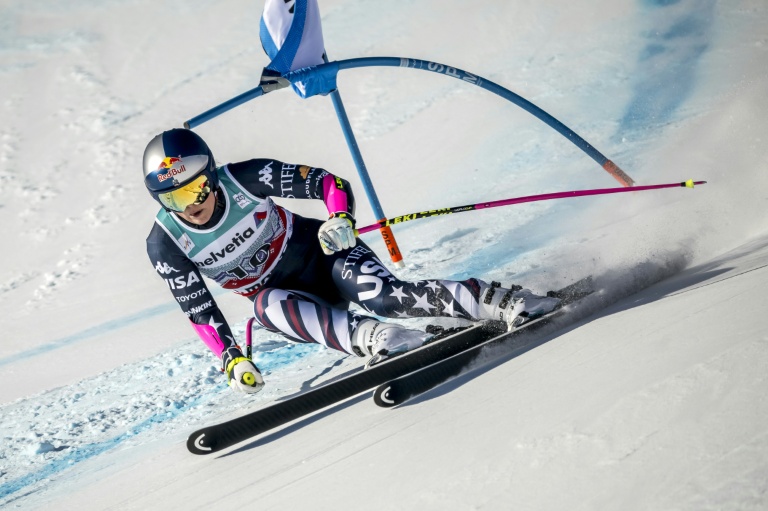 L'Américaine Lindsey Vonn lors du super-G de Saint-Moritz, le 14 décembre 2025