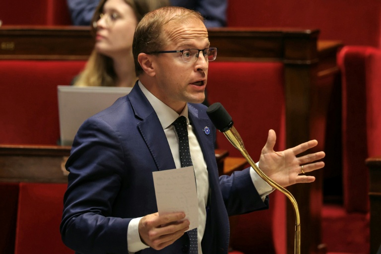 Thibault Bazin le 12 novembre 2025, à l'Assemblée nationale, à Paris