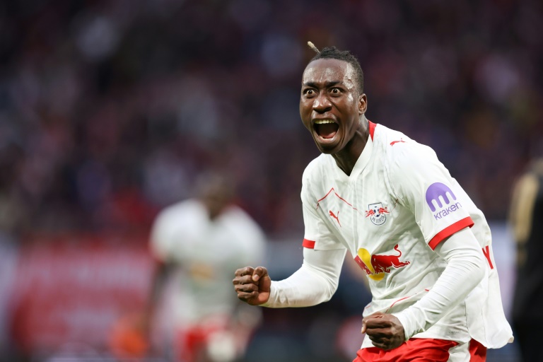 Le jeune espoir ivoirien Yan Diomande sous le maillot de son club de Leipzig, le 1er novembre 2025 à Leipzig