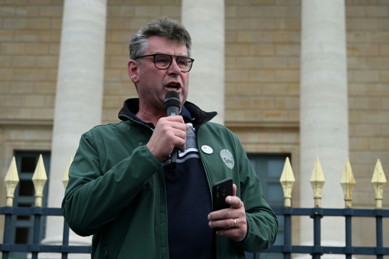 Le secrétaire général de la FNSEA Hervé Lapie à Paris le 26 mai 2025