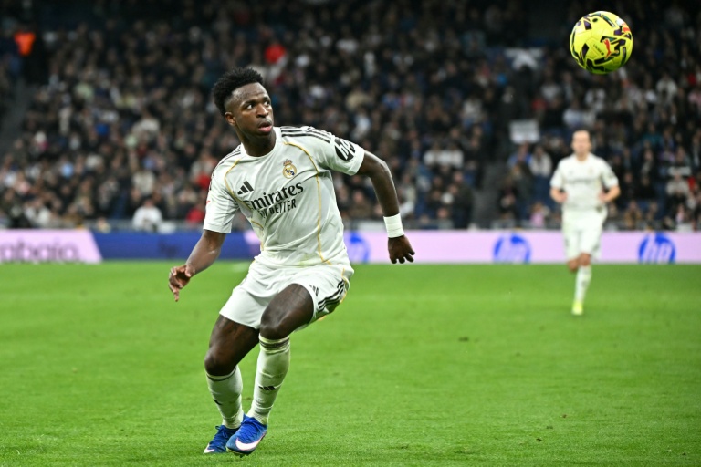 Le Brésilien Vinicius Jr lors du match de Liga contre Levante le 17 janvier 2026 à Madrid