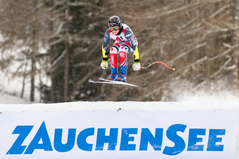 La Française Romane Miradoli lors de la descente de Zauchensee en Autriche, le 8 janvier 2026