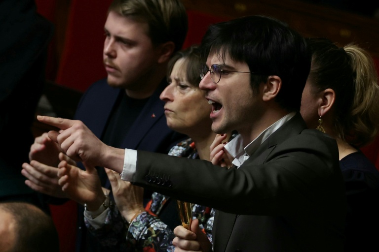 Le député Pierre-Yves Cadalen (LFI - NFP), réagit lors d'un débat sur l'examen d'un projet de loi proposé par le groupe Les Républicains (LR), à l'Assemblée nationale à Paris, le 22 janvier 2026
