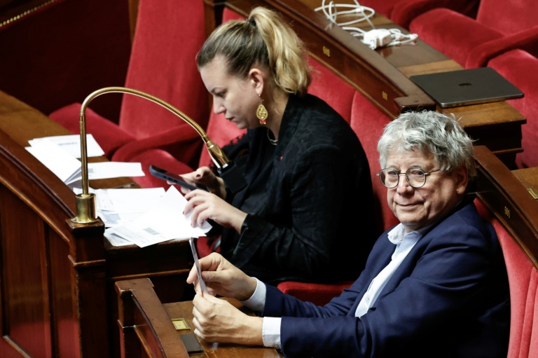 Les députés LFI Mathilde Panot et Eric Coquerel le 23 janvier 2026 à l'Assemblée nationale à Paris
