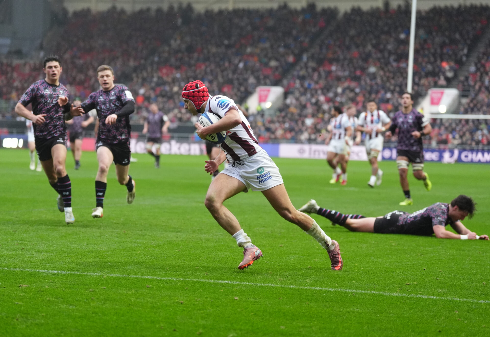 Louis Bielle-Biarrey, auteur d'un triplé face à Bristol ce week-end.