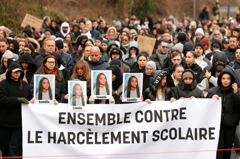 Marche en mémoire de Camélia, une lycéenne qui s'est suicidée le 13 janvier, le 25 janvier 2026 à Mitry-Mory, en région parisienne