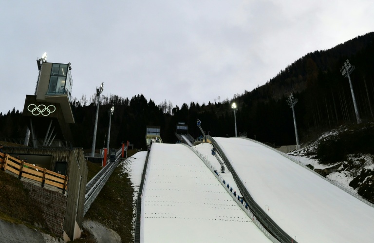 Les tremplins de saut à skis de Predazzo prohographiés le 23 décembre 2025