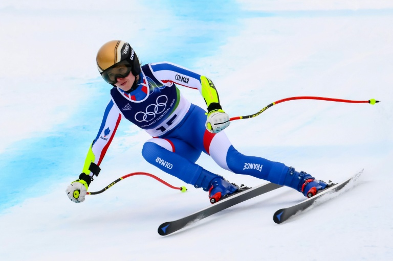 La Française Romane Miradoli durant le super-G des JO-2026 de Milan Cortina le 12 février 2026