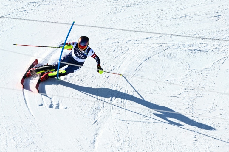 L'Américaine Mikaela Shiffrin lors de la deuxième manche du slalom des JO-2026 le 18 février 2026 à Cortina