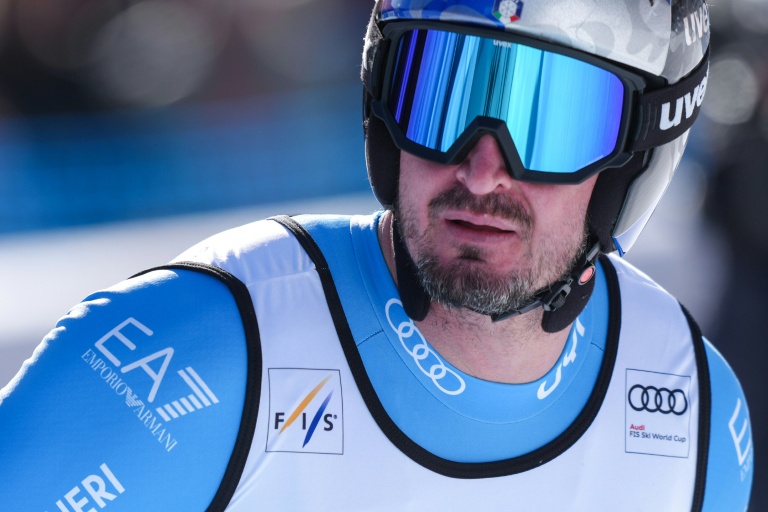 L'Italien Dominik Paris après sa course. Il a terminé deuxième de la descente de Crans-Montana comptant pour la Coupe du monde de ski alpin, le 1er février 2026