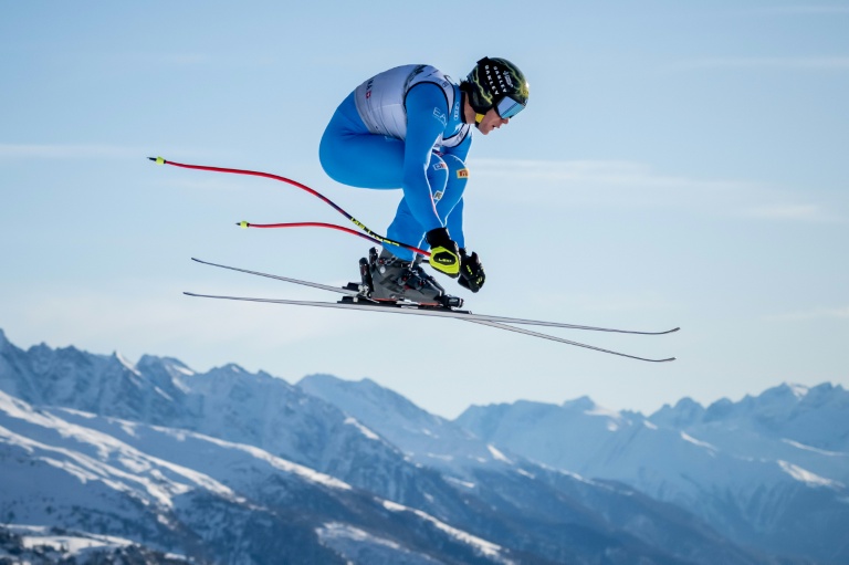 Révélation en descente, l'Italien Giovanni Franzoni a participé jeudi à l'entraînement le 31 janvier à Crans-Montana (Suisse)
