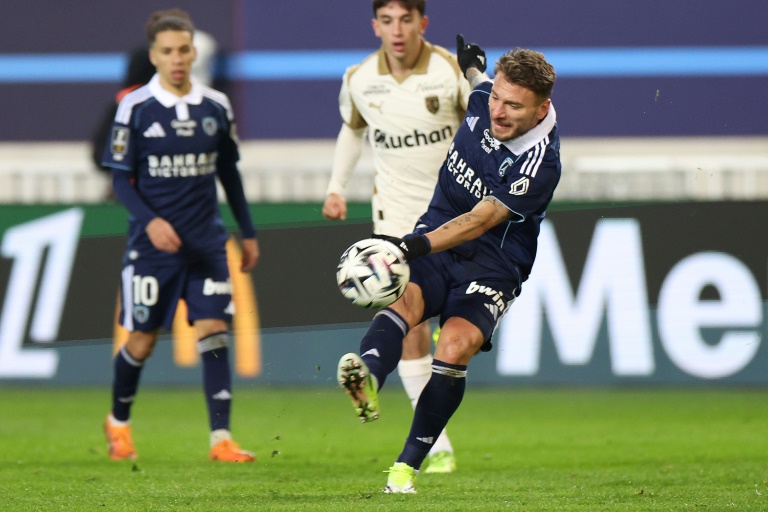 L'attaquant italien du Paris FC Ciro Immobile sans solution face à Lens au stade Jean-Bouin, le 14 février 2026