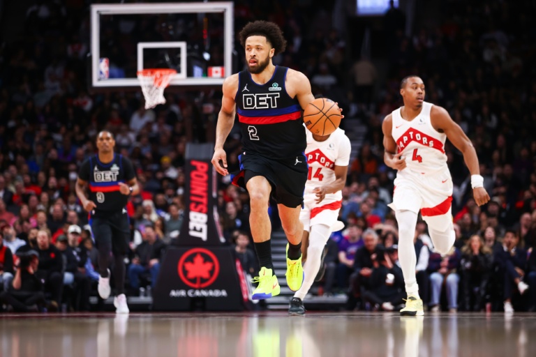 Cade Cunningham (c) lors du match NBA des Detroit Pistons contre les Toronto Raptors, le 11 février 2026 à Toronto
