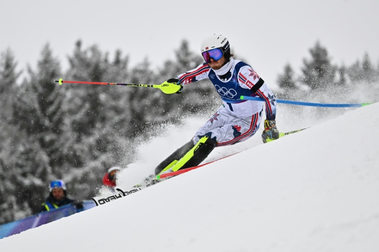 Atle Lie McGrath lors de la 1re manche du slalom olympique le 16 février 2026 à Bormio