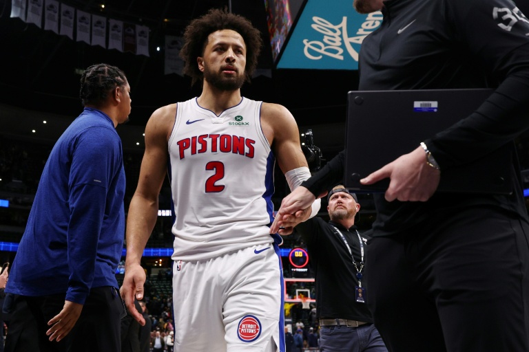 Cade Cunningham, le meneur des Detroit Pistons, après une victoire en NBA contre les Denver Nuggets, à Denver, le 27 janvier 2026