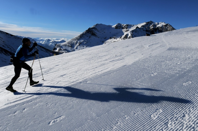 Un concurrent du trail Valfréjus-Modane, en janvier 2016
