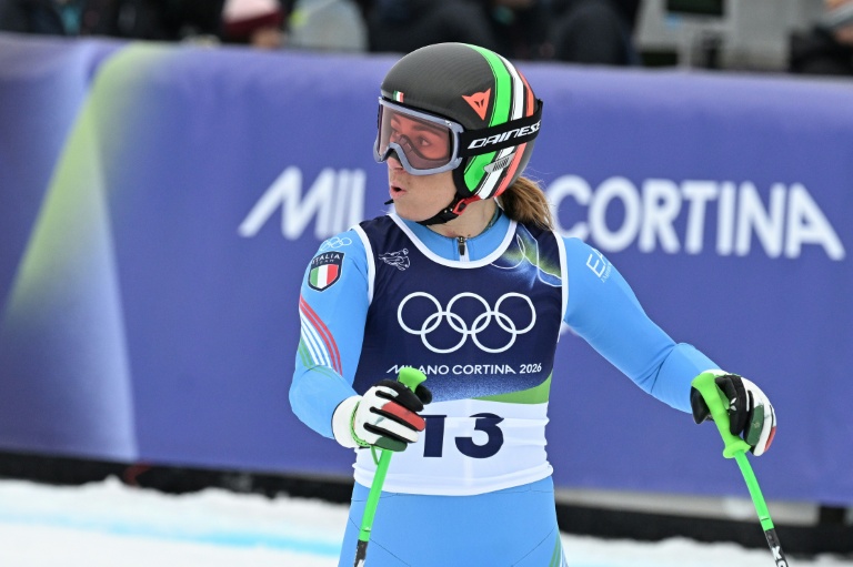 L'Italienne Sofia Goggia lors d'un entraînement de descente aux JO de Milan Cortina, le 7 février 2026