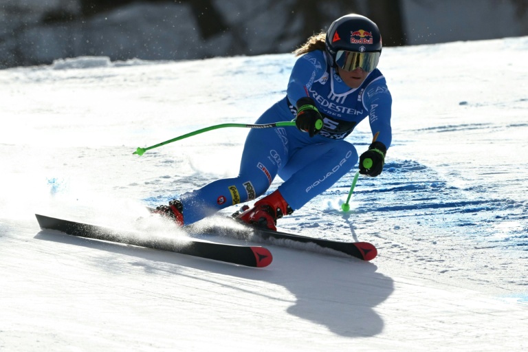 L'Italienne Sofia Goggia lors de la descente de Val di Fassa le 6 mars 2026