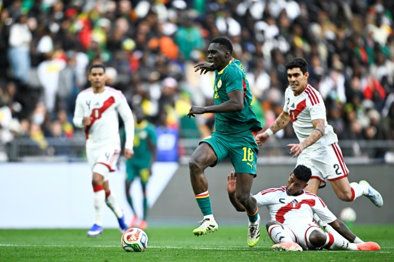 Ismaila Sarr lors du match amical du Sénégal contre le Pérou au Stade de France (Saint-Denis) le 28 mars 2026