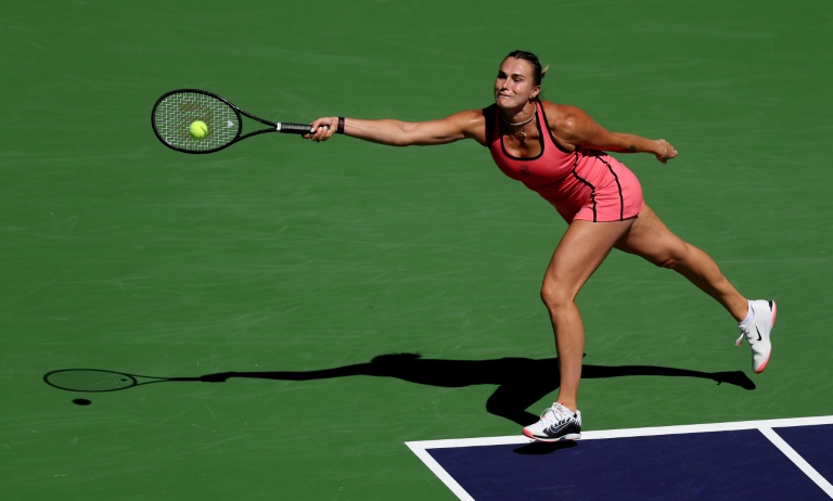Aryna Sabalenka lors de son quart de finale contre Victoria Mboko à Indian Wells le 12 mars 2026