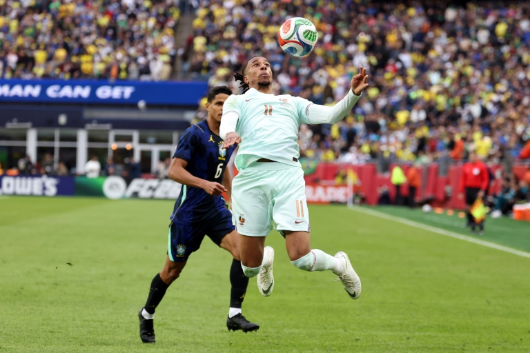 Le joueur de l'équipe de France Michael Olise lors du match amical remporté contre le Brésil (2-1), le 26 mars 2026 à Foxborough aux Etats-Unis