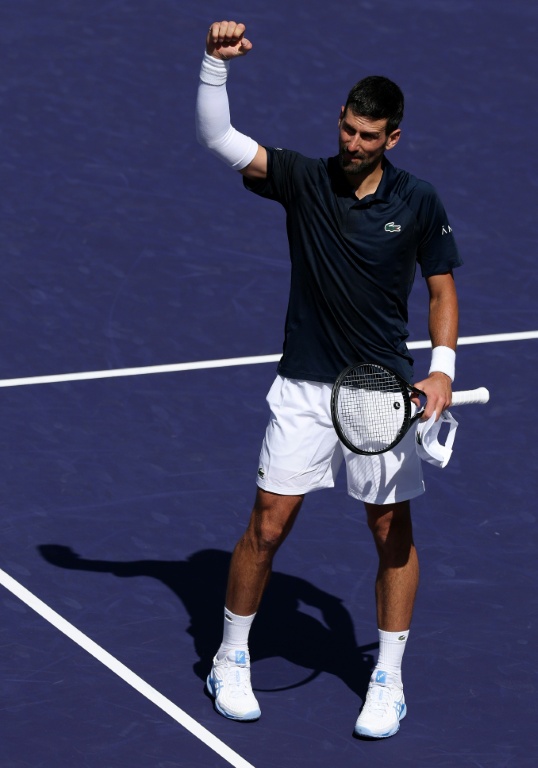 Novak Djokovic après sa victoire contre Aleksandar Kovacevic au 3e tour d'Indian Wells, le 9 mars 2026