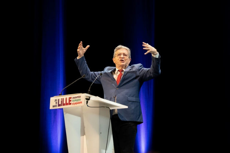 Le leader de La France insoumise, Jean-Luc Mélenchon, à Lille le 19 mars 2026