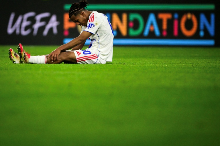 Steeve Kango lors du 8e de finale retour de Ligue Europa entre l'OL et le Celta Vigo au Groupama Stadium le 19 mars 2026