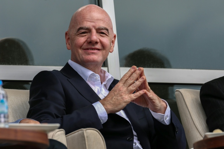 Le président de la Fifa Gianni Infantino présent en tribune lors du match amical entre l'Iran et le Costa Rica, à Antalya, le 31 mars 2026