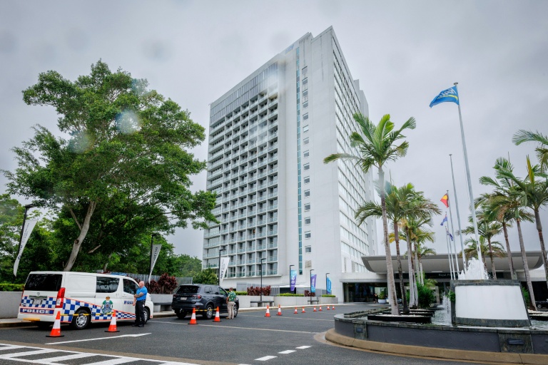 L'hôtel où sont logés les membres de l’équipe féminine de football iranienne, sur la Gold Coast, le 9 mars 2026, en Australie