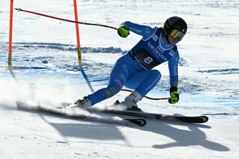 L'Italienne Laura Pirovano lors de la première descente de Val di Fassa le 6 mars 2026