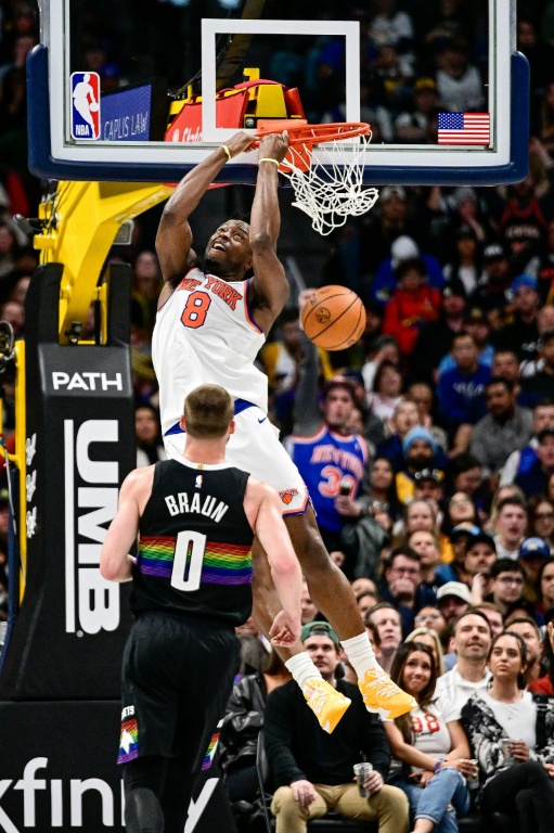 OG Anunoby marque pour les New York Knicks lors du match NBA contre les Denver Nuggets, le 6 mars 2026 à Denver