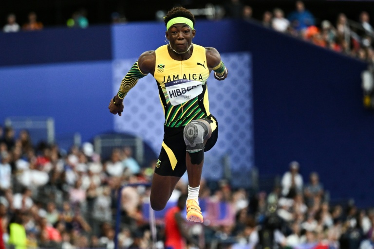Le triple sauteur jamaïcain Jaydon Hibbert, naturalisé turc depuis, lors de JO de Paris en août 2024