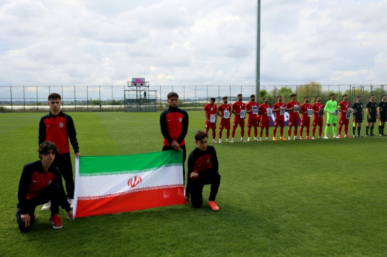 L'équipe nationale d'Iran avant son match amical de préparation au Mondial américain contre le Costa Rica, le 31 mars 2026 à Antalya, dans le sud de la Turquie