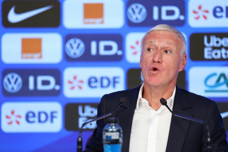 Le sélectionneur des Bleus Didier Deschamps lors de l'annonce du groupe retenu pour les matches amicaux, le 19 mars 2026 à Paris