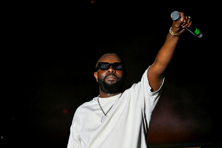 Le rappeur Gims en concert à Abidjan, le 17 mai 2024 en Côte d'Ivoire