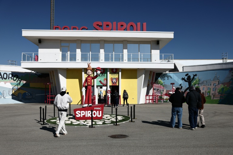 L'entrée du parc d'attractions Spirou Provence à Monteux, près d'Avignon, le 2 avril 2026 dans le Vaucluse