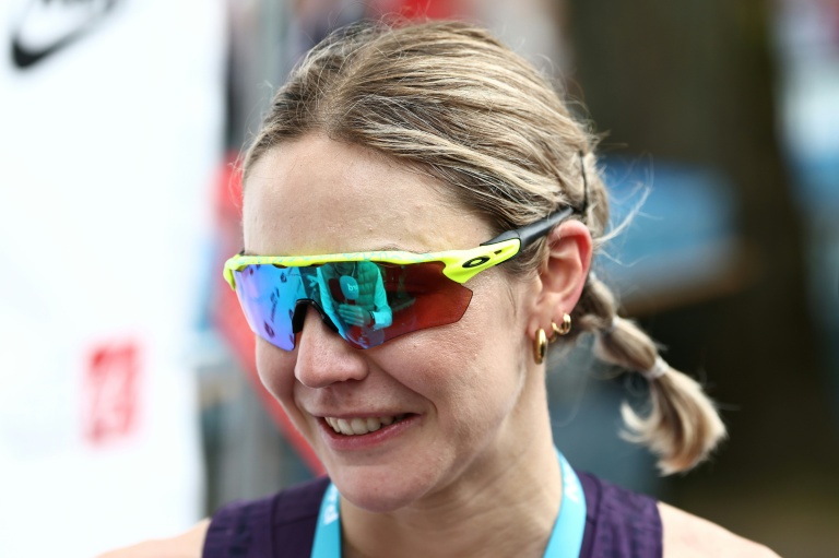La triathlète française Cassandre Beaugrand, qui a établi un nouveau record de France du 10 km lors de l'Urban Trail de Lille, le 4 avril 2026