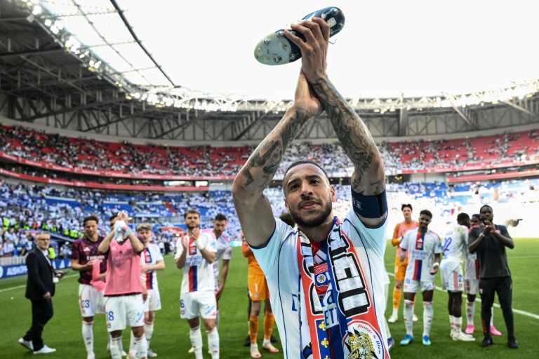 Corentin Tolisso, buteur pour l'OL face Auxerre, à l'issue du match remporté par les Lyonnais à domicile, le 25 avril 2026