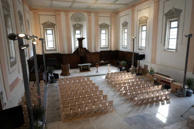 Le temple protestant Saint-Martin de Montbéliard, dans le Doubs, le 17 avril 2026