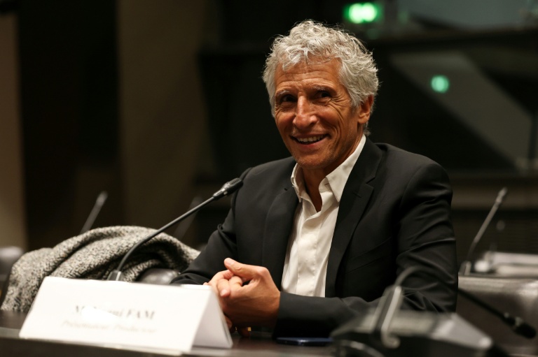 L'animateur Nagui devant la commission d'enquête de l'Assemblée nationale sur l'audiovisuel public, le 1er avril 2026 à Paris