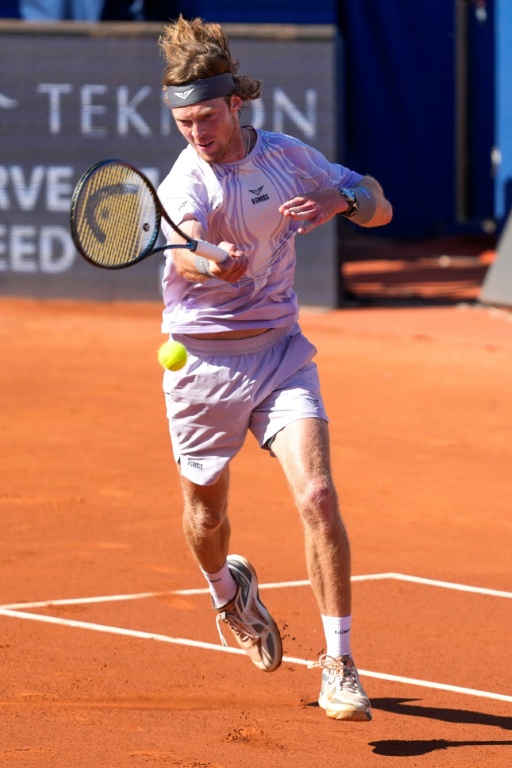 Le Russe Andrey Rublev en finale du tournoi de Barcelone contre le Français Arthur Fils le 19 avril 2026