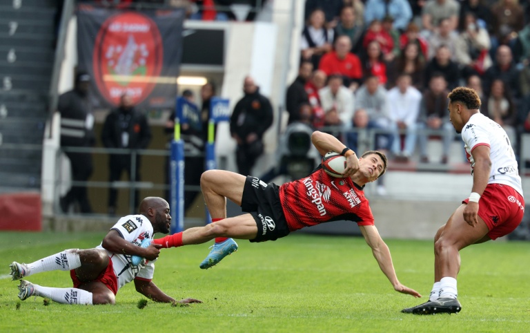Gaël Dréan (c) lors du match de Toulon contre le Stade français en Top 14 le 21 mars 2026 à Toulon