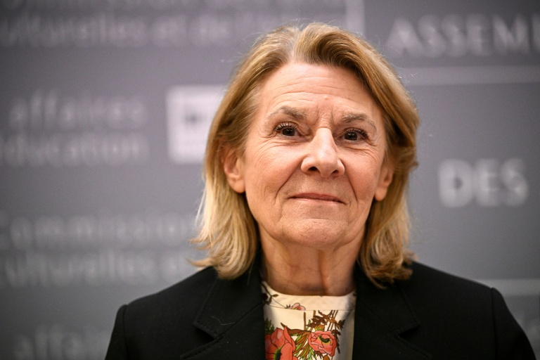 La ministre de la Culture Catherine Pégard arrive à l'Assemblée nationale, à Paris le 7 avril 2026