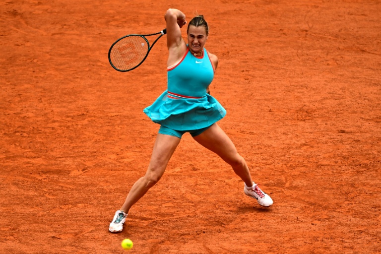 La Bélarusse Aryna Sabalenka lors de la finale de l'édition 2025 de Roland-Garros contre l'Américaine Coco Gauff, le 7 juin 2025