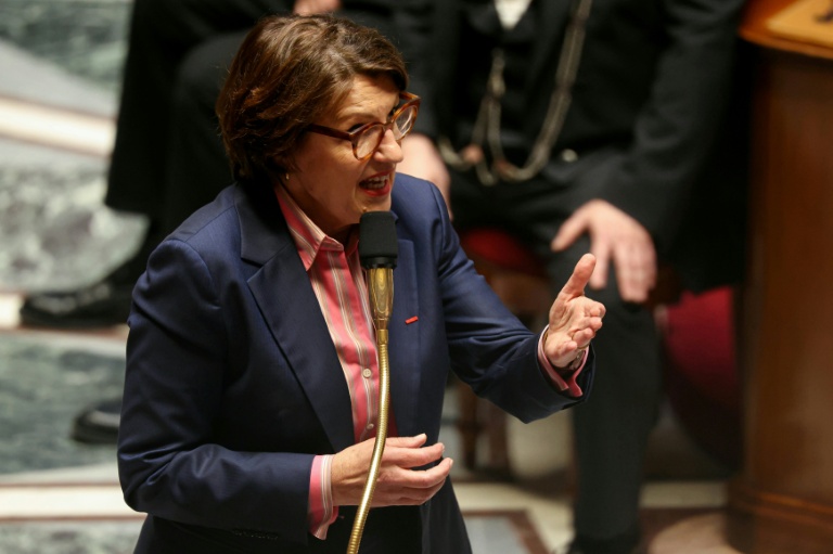 La ministre de l'Agriculture Annie Genevard devant l'Assemblée nationale à Paris le 12 mai 2026