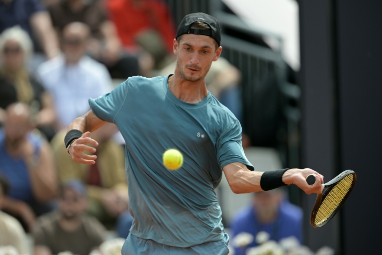 Le Français Terence Atmane lors de son match du 1er tour du Masters 1000 de Rome face au Belge Zizou Bergs le 7 mai 2026 au Foro Italico